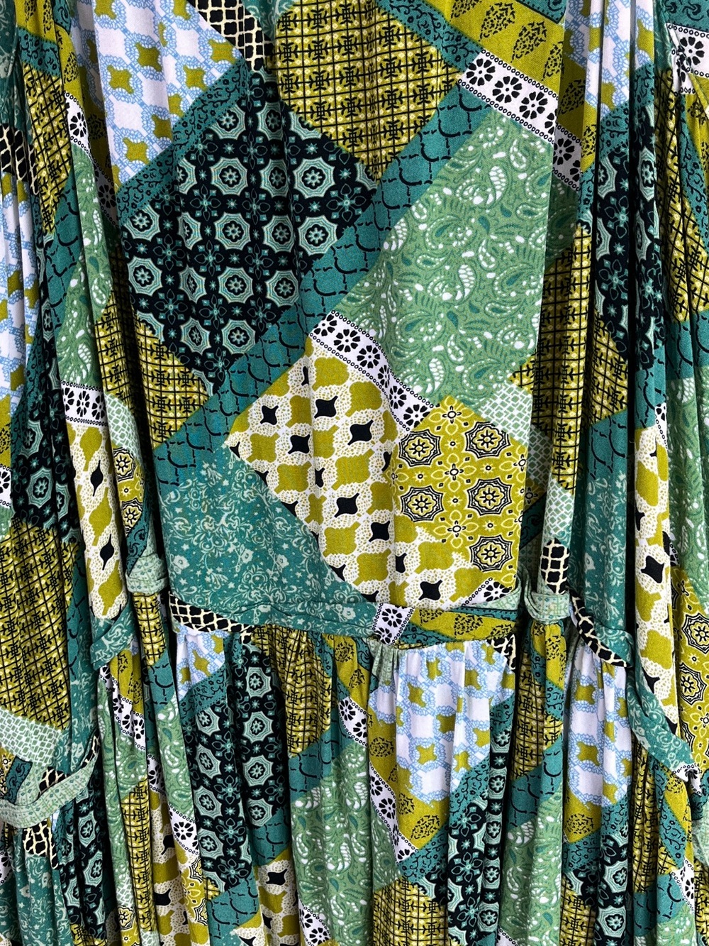 Cottage-core Patchwork Print Spaghetti Strap Summer Tunic - Picture 3 of 4